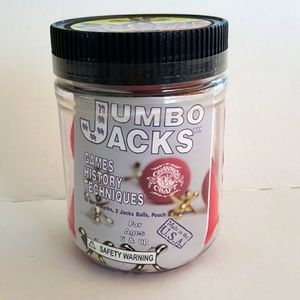 🥳3/20🥳  Jumbo Jacks with Red Canvas Pouch with Red & Yellow Balls